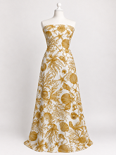 Italian Linen Seashells ochre