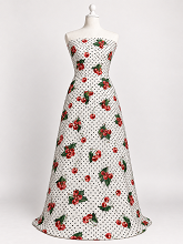 Cherry Italian Printed Linen - White
